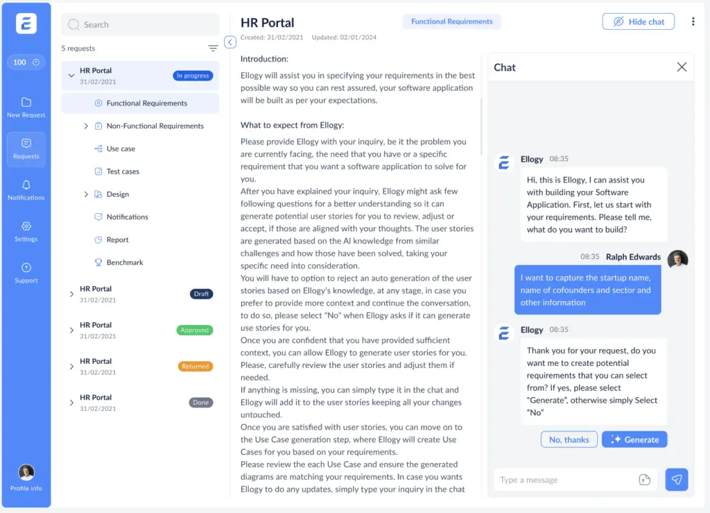 Ellogy App landing